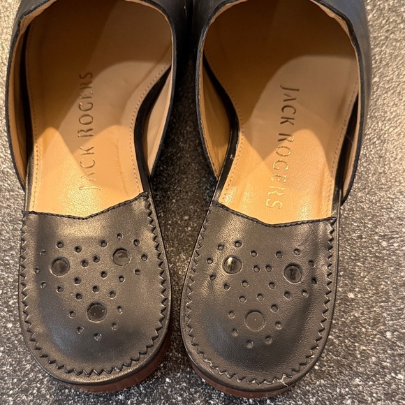 Jack Rogers Black Leather Flats - size 7.5 - Picture 3 of 6